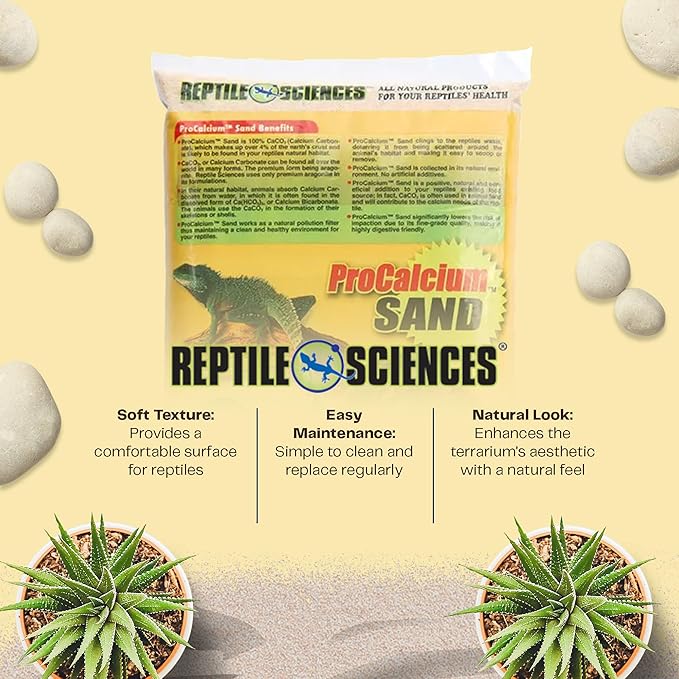Reptile Science Black Pro-Calcium Terrarium Sand, 10 Lbs - Premium Substrate for Aquariums and Terrariums, Ideal for Fish Tank Décor and Reptile Habitats NaturesOcean