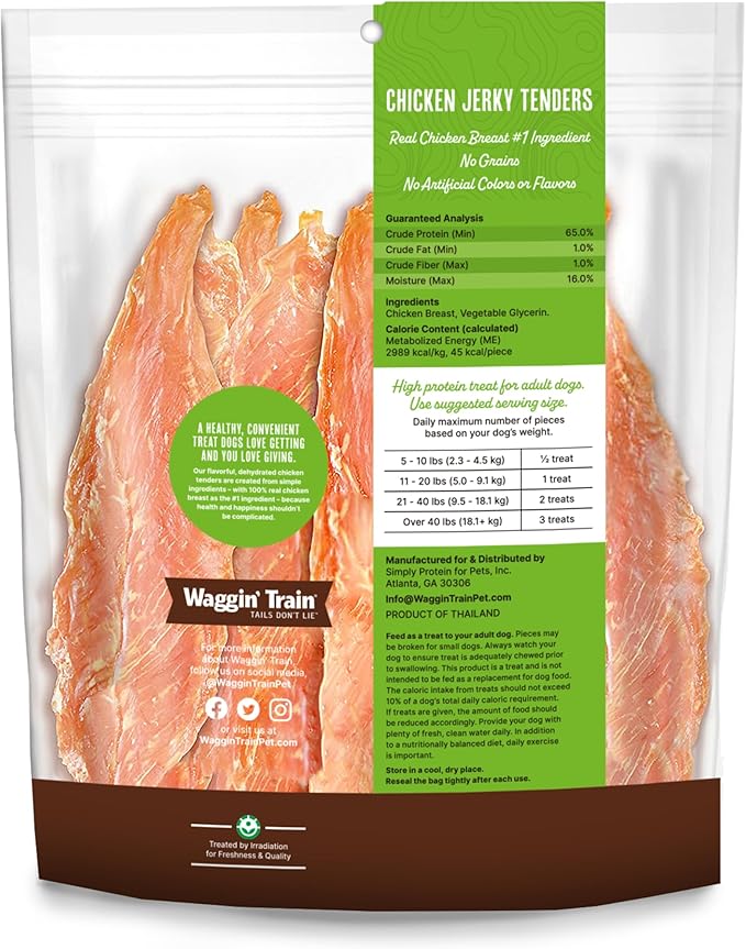 Waggin' Train Chicken Jerky for Dogs - Limited Ingredient Dog Treats for Dogs 30 oz. Pouch - PAWPICO