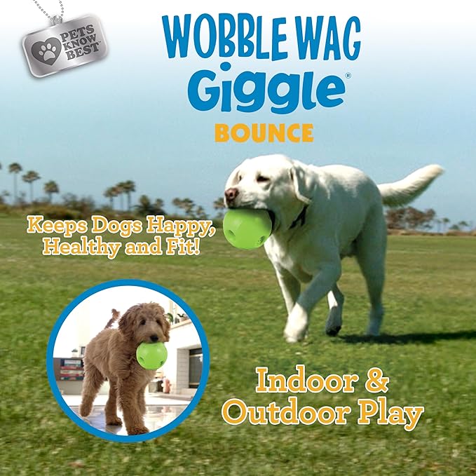 Wobble Wag Giggle Bounce Interactive Dog Toy- Sound Making Bouncing Ball for Dogs Ages Indoor & Outdoor Play, Soft & Durable with Easy Grip Design- Pets Know Best - PAWPICO