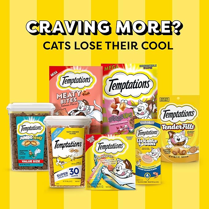 TEMPTATIONS MIXUPS Crunchy and Soft Cat Treats SURFERS' DELIGHT Flavor, (12) 3 oz. Pouches Temptations