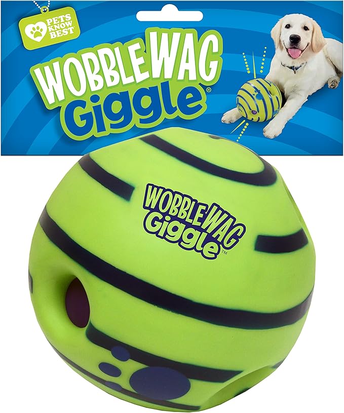Wobble Wag Giggle Ball, Interactive Dog Toy, Fun Giggle Sounds When Rolled or Shaken, Pets Know Best, As Seen On TV - PAWPICO