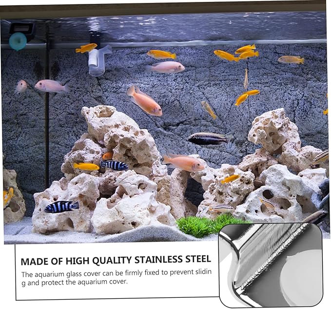 4Pcs Fish Tank Cover Brackets Durable Glass Lid Clips for Aquarium for Rimmed Aquariums Fish Tank Accessories BUGUUYO