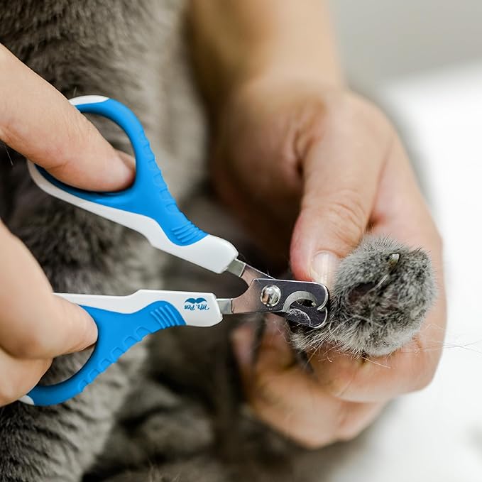 Mr. Pen- Cat Nail Clipper, Blue & White Cat Nail Trimmer, Cat Nail Clippers, Cat Claw Clippers, Cat Clippers for Nails, Pet Nail Clippers, Kitten Nail Clipper, Small Dog Nail Clipper Cat Claw Trimmer - PAWPICO