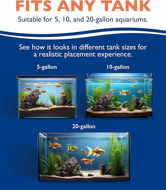 Large Resin Aquarium Rock Decor (Set of 2, No Sharp Edges) – Natural & Safe Tall Fish Tank Decorations for Goldfish,bettafish, Shrimps & More – Perfect for Aquascaping (5–20 Gallons) PAWPICO