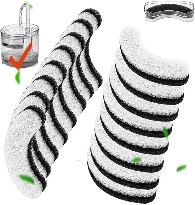 Cat Water Fountain Filters, 16 Pack Pet Fountain Replacement Foam Sponge Pre-Filters Fit for Clear Cat Water Fountain, Dog Water Dispenser - PAWPICO