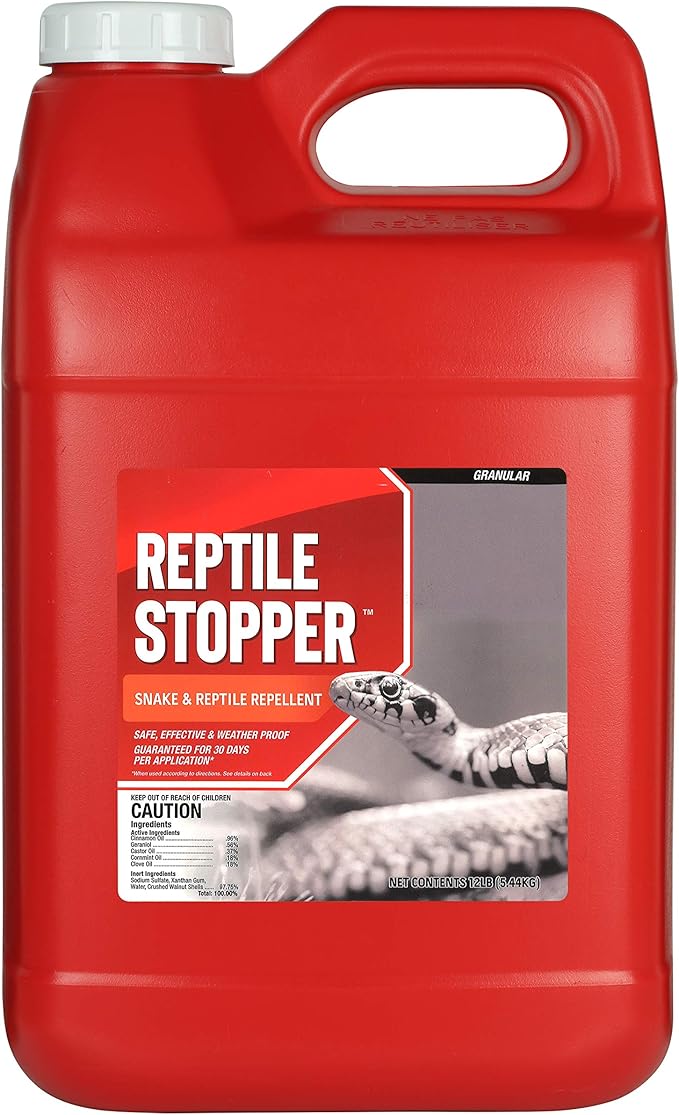 Reptile Stopper, Granular Animal Repellent, All Natural, Effective All Year Round, Safe for People and Pets, No Harsh Chemicals, Ready to Use, Snake & Reptile Repellent - 12 lb. Bulk Deer+Stopper