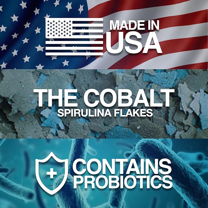 Cobalt Aquatics Color Enhancing Flakes with Probiotics, 16 oz - Ideal for All Tropical Fish - Enhances Health & Vibrant Colors - for Fish Aquariums COBALTAQUATICS