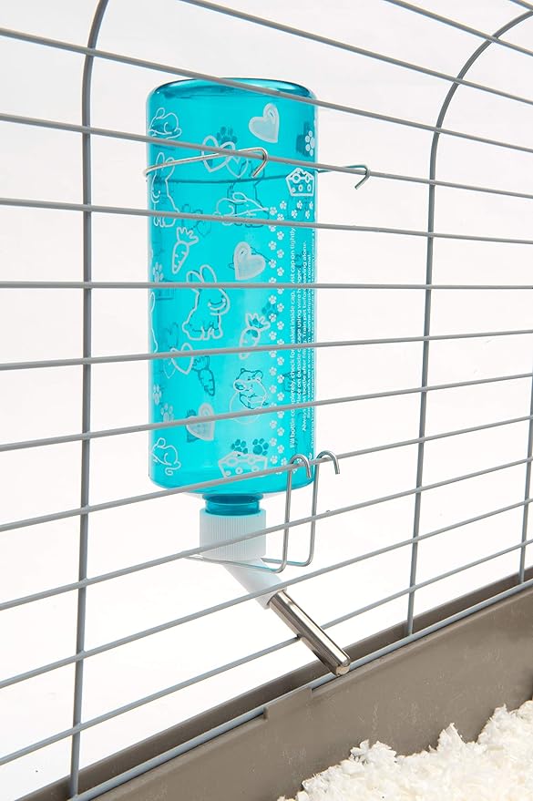 Lixit Standard Cage Water Bottles for Rabbits, Ferrets, Guinea Pigs, Hamsters, Rats, Mice and Other Small Animal's (32 Ounce, Blue) Lixit