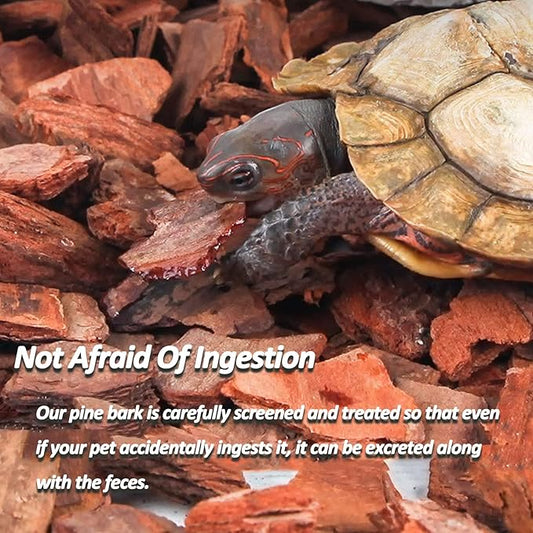 BNOSDM Reptile Cork Bark Substrate Bedding Tortoise Natural Cork Wood Chips Reptile Breeding Bedding Habitat Decor for Ball Python Lizard Snake Spiders Geckos Bearded Dragons Hermit Crabs (0.99LB) BNOSDM