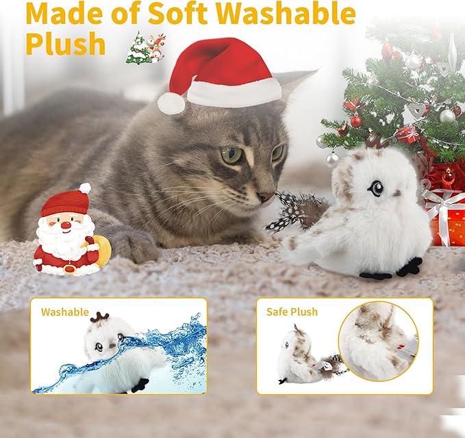 Gigwi Interactive Cat Toys for Indoor Cats, Flapping and Chirping Catnip Toys for Cat Exercise, Automatic Cat Toy with Beating Wings & Real Feather Tail, Rechargeable Cat Kicker Toy Prince - PAWPICO