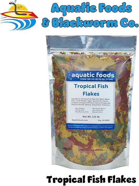 Aquatic Foods Inc. Premium Community Tropical Fish Flakes. All-Around Flakes for Tetras, Livebearers, Gouramis, Anglefish, Cichlids, Goldfish, Guppies, Mollies 1/2-lb Bag Aquatic+Foods+Inc.