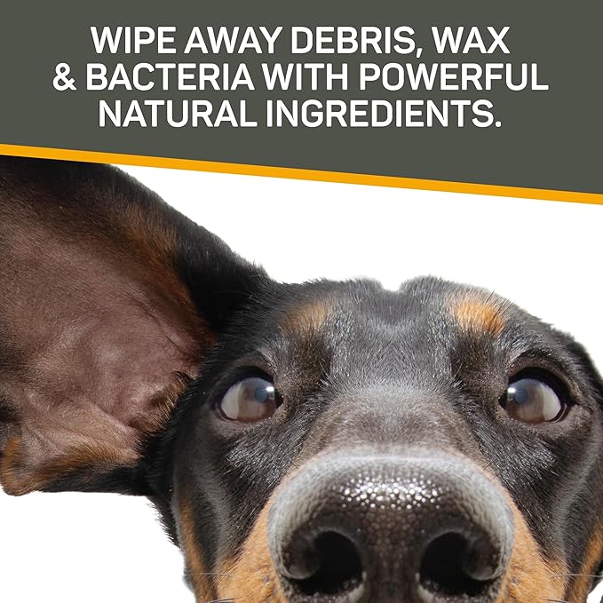 Absorbine Silver Honey Rapid Ear Care Vet Strength Pet Wipes, 50ct, Manuka Honey & MicroSilver BG Absorbine
