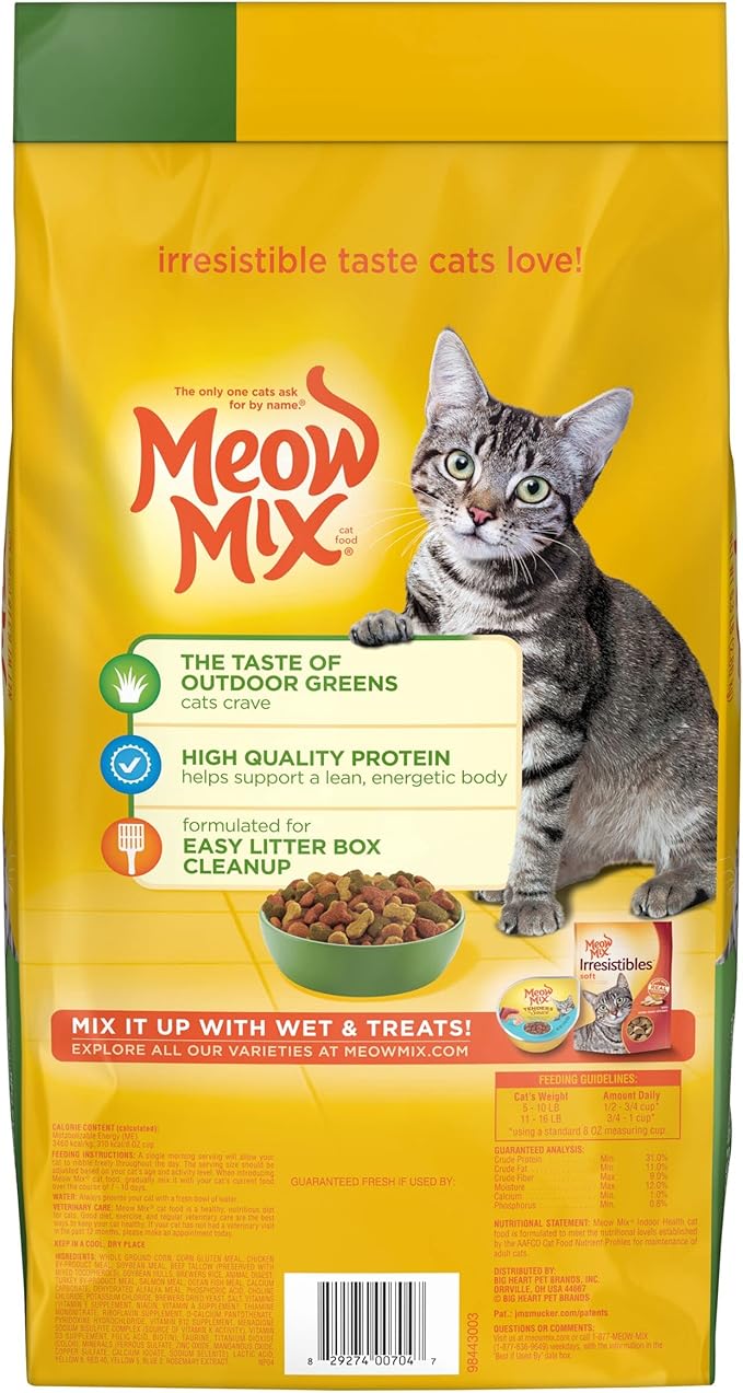 Meow Mix Indoor Health Dry Cat Food, 6.3 Pound Bag - PAWPICO