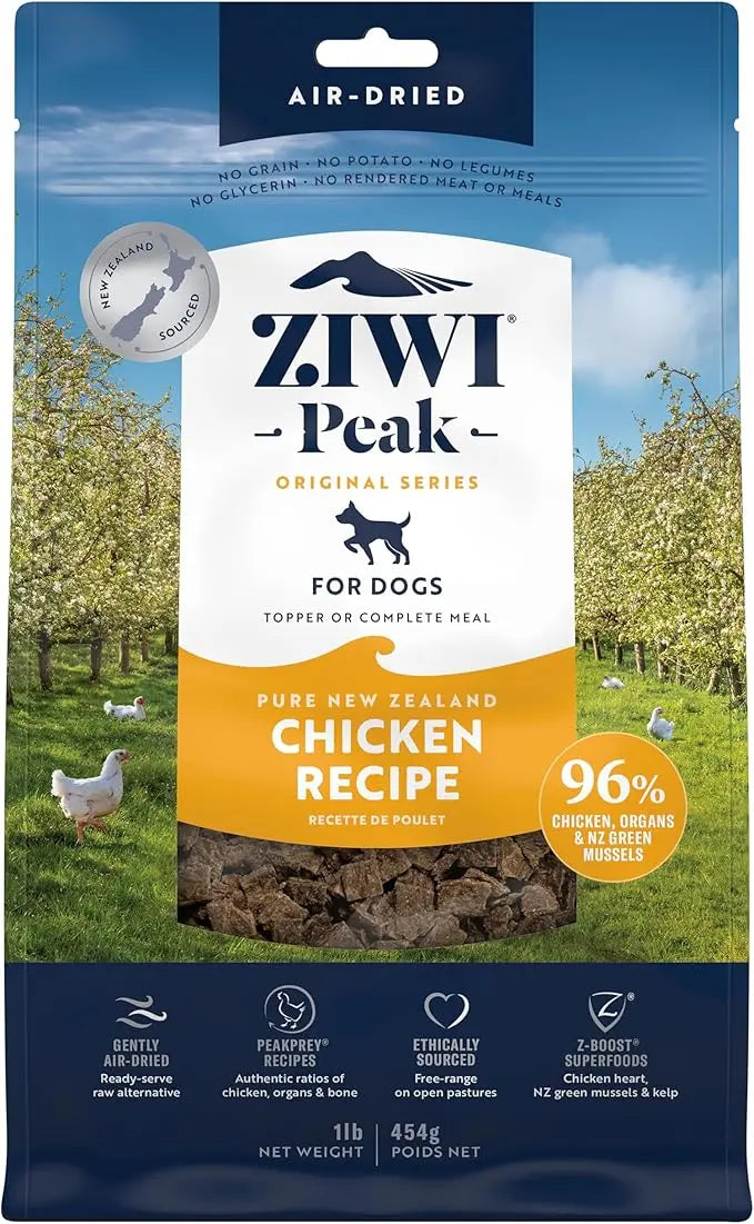 ZIWI Peak Air-Dried Dog Food – Chicken - All Natural, High Protein, Grain Free, Limited Ingredient w/ Superfoods (16oz) - PAWPICO