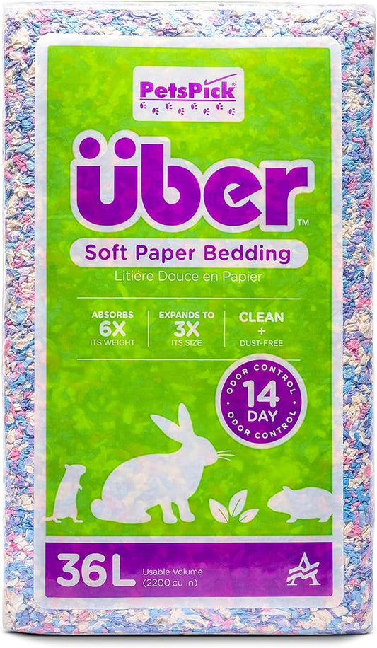 Uber Soft Paper Pet Bedding for Small Animals, Confetti, 36L PetsPick%C2%AE
