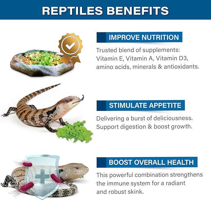 2oz Blue Tongue Skink Food Supplement, Flower Salad Mix Topper. Supercharge Juveniles & Adults Appetite, Health & Immune System. Complete Diet, Rich with Vitamins, Made in The USA. Enjoy! Gargeer