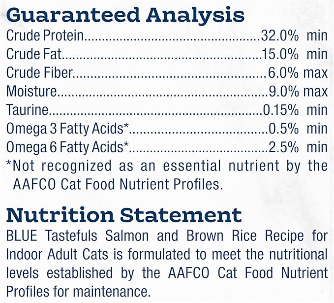 Blue Buffalo Tastefuls Indoor Natural Adult Dry Cat Food, Salmon & Brown Rice 10lb Bag - PAWPICO