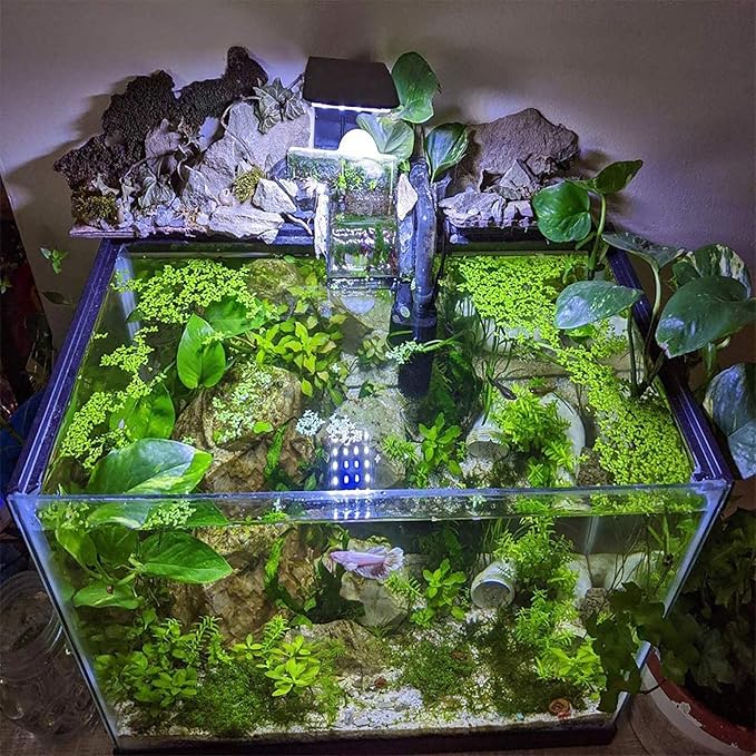 10W Super Slim Aquarium Fish Tank 5730 LED Light Clip-on Lamp Aquatic Plant Lighting (Black Body White+Blue Light) ICINSTANTCOACH
