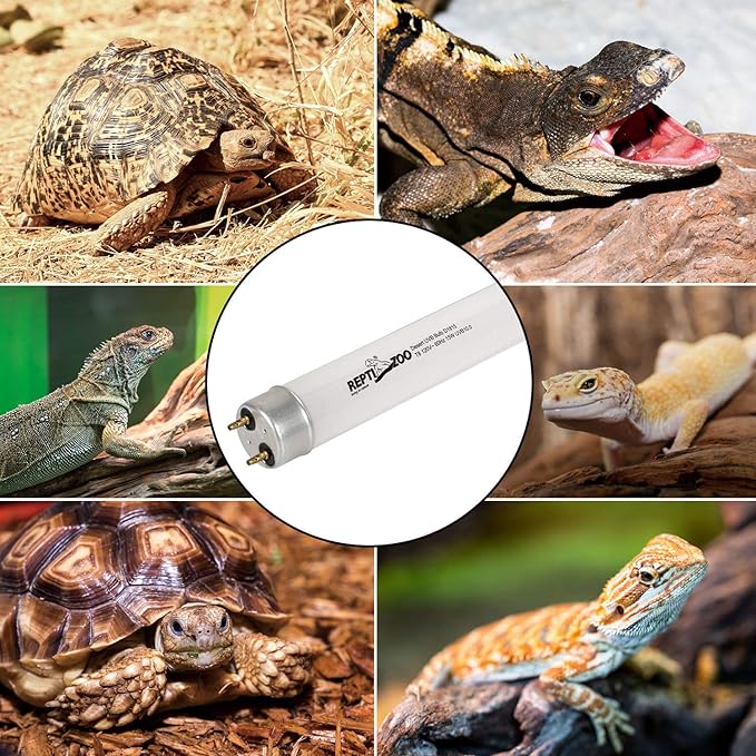 REPTI ZOO T8 Reptile Sun UVB Terrarium Desert Reptile 18 inch UVB Bulb Fluorescent Lamp Tube T8 15 Watt Habitat Lighting REPTIZOO