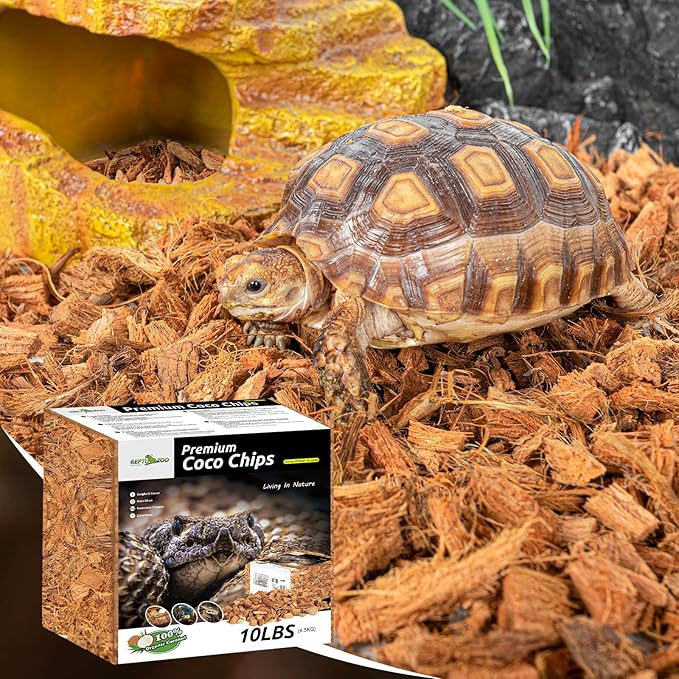 REPTI ZOO 72 Quart Reptiles Coconut Chip Substrate, Coco Husk Reptiles Bedding for Ball Python, Snakes, Geckos, Lizards, Tortoises, Frogs | Terrarium Tanks Substrate REPTIZOO