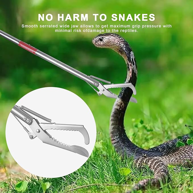 50" Snake Grabber Tool,Collapsible 3 Sections Snake Stick,Folded 17 Inch Snake Tongs Per Section,Snake Catcher Grabbers for Rattlesnakes,Snake Pole Handling Tools,Long Reach Grabber for Many Scenarios XINGTS