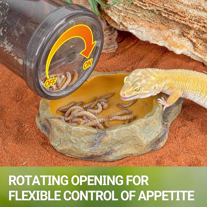 REPTI ZOO Reptile Cricket Powder Mixer, Insect Calcium Mixer, Cricket Nutrients Shaker for Gecko Snake Lizards, Feed Dispenser for Reptile & Amphibians | Terrarium Tank Accessories REPTIZOO