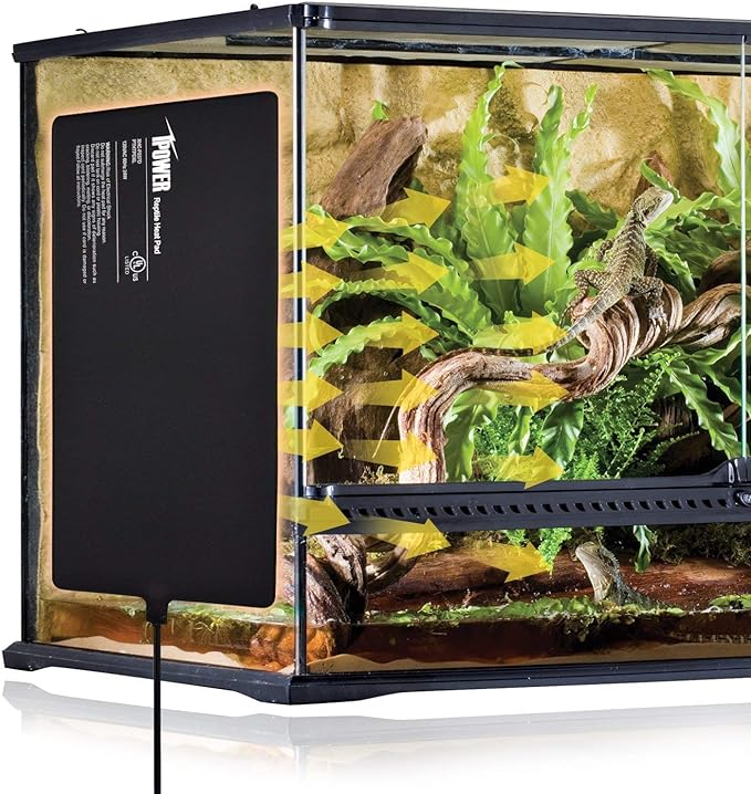 iPower 8X18 Inch Reptile Heat Pad Under Tank Heater Terrarium Warmer Heating Mat for Turtles Lizards Frogs and Other Small Animals iPower