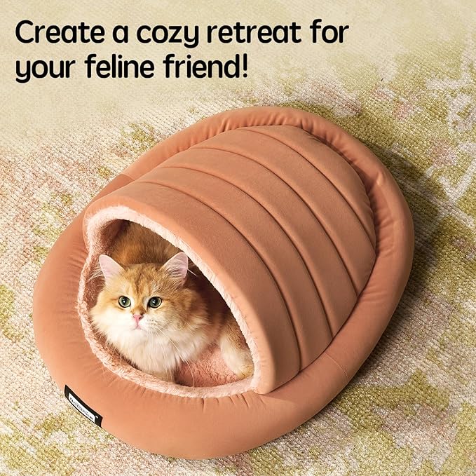 Balance 2 in 1 Cat Bed Cave for Kittens and Small Dogs, Cat Tents for Indoor Cats, Covered Cat Beds with Removable Cushion, Calming Cat Nest, Cat Hideaway, Washable Cat House with Non-Slip Bottom - PAWPICO