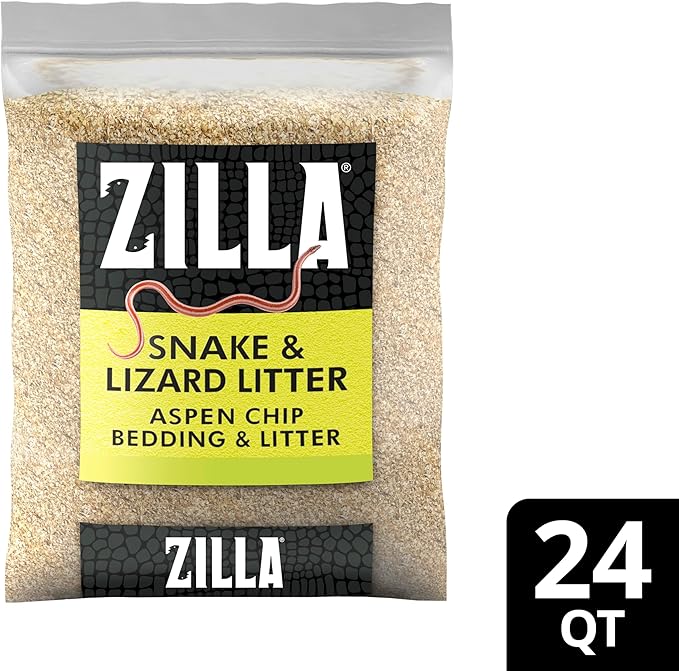 Zilla Snake and Lizard Litter Substrate, Made with Aspen Chips, Ultra Absorbent Bedding, Easy to Clean, 4 Quarts Zilla