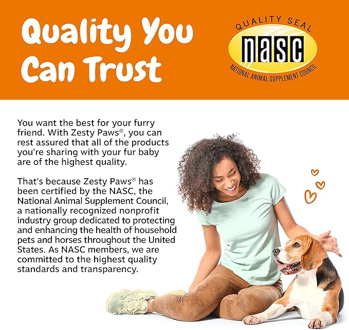 Zesty Paws Dog Allergy Relief- Dog Itching Skin Relief- Dog Probiotics for Itchy Skin and Itchy Ears- Dog Allergy Paw Relief- Dog Allergy Chews- Dog Itch Relief- Dog Skin Allergy Relief - Lamb - 250ct ZestyPaws