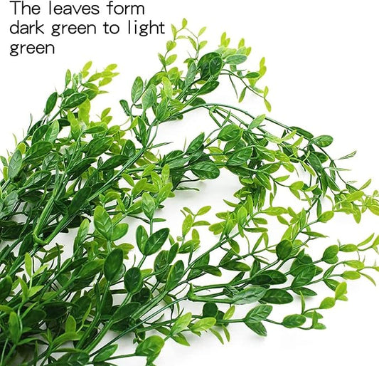 HERCOCCI 4 Pack Reptile Plants, Terrarium Hanging Plants Vines Artificial Leaves Habitat Decorations with Suction Cup for Bearded Dragon Hermit Crab Lizard Snake Geckos Chameleon HERCOCCI