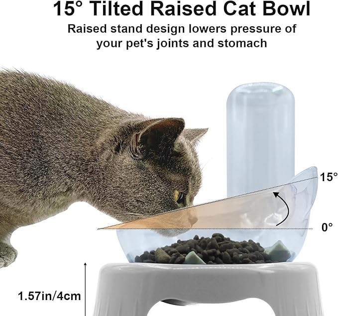 Cat Feeder and Water Dispenser Set - Pet Food Bowl, Cat Food Dispenser, Water Feeder for Cats and Dogs, All-in-One Pet Food and Water Dispenser Solution. - PAWPICO