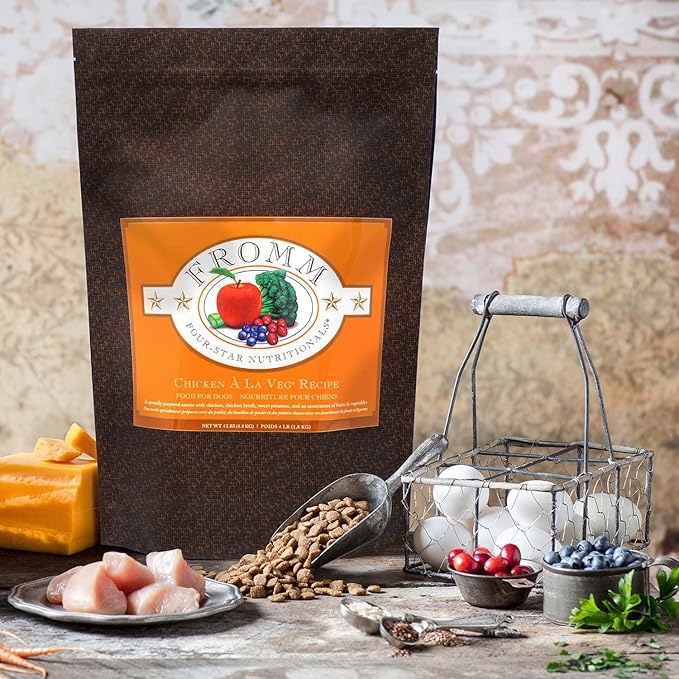 Fromm Four-Star Nutritionals Chicken A La Veg Dog Food - Premium Dry Dog Food - Chicken Recipe - 4 lb - PAWPICO