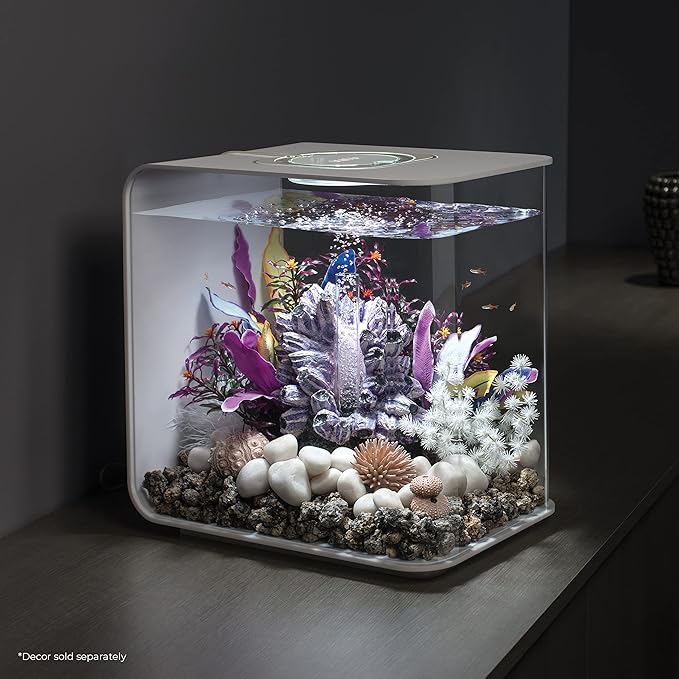 biOrb Flow 30 Acrylic 8-Gallon Aquarium with White LED Lights Modern Tank for Tabletop Display, White biOrb