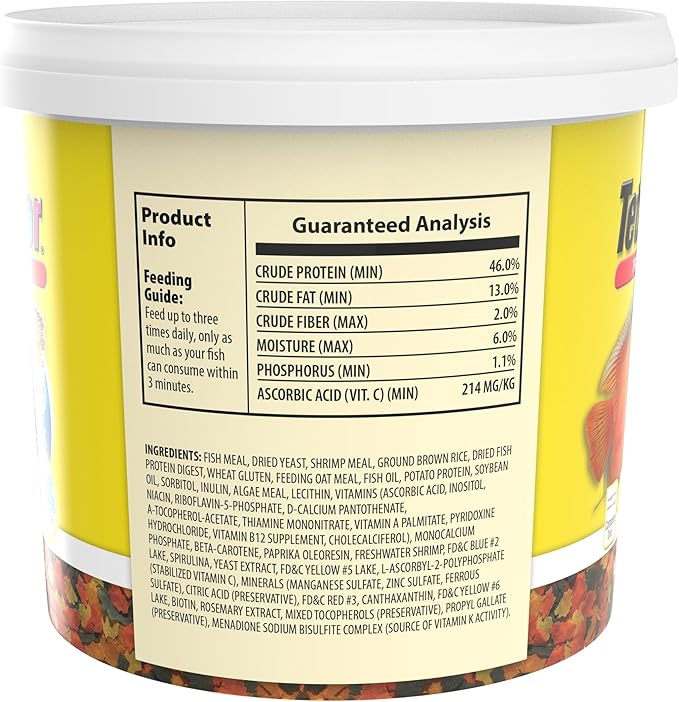 TetraColor Tropical Flakes, Color Boosting Fish Food, Nutritionally Balanced Diet for Tropical Fish, 2.2 lbs Tetra
