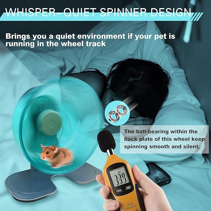 Petest Hamster Exercise Wheel, Silent Spinner Hamster Running Wheels, Diameter 8.3 inch, Green Petest