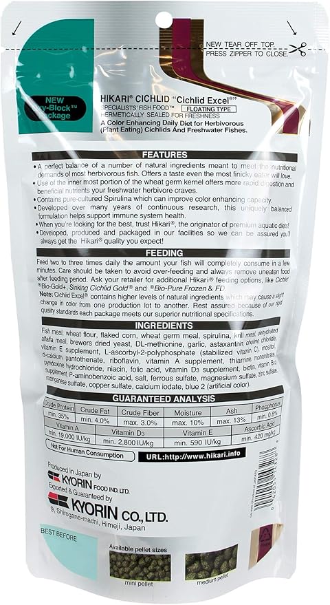 Hikari 8.8-Ounce Cichlid Excel Floating Pellets for Pets, Mini Hikari
