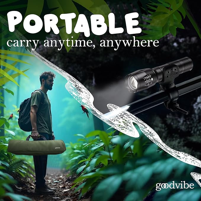 goodvibe Snake Grabber Tool Kit - Multi Tool Set with Catcher Grabber, Snake Hook, LED Light, Gloves & Snake Transport Bag - Complete 6-Pieces PAWPICO