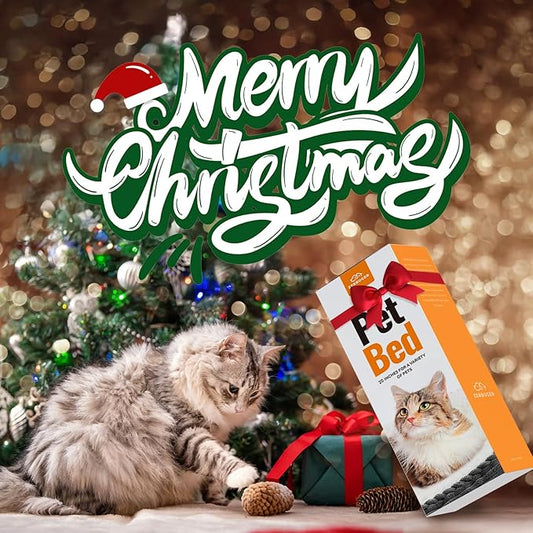 Cat Dog Bed for Pets, Rectangle Pet Bed Gift for Puppy and Kitten, Machine Washable Calming Fluffy Pet Couch Sofa for Indoor Outdoor, Portable Soft Cat Bed with Non-Slip Bottom (Small, Cream) - PAWPICO