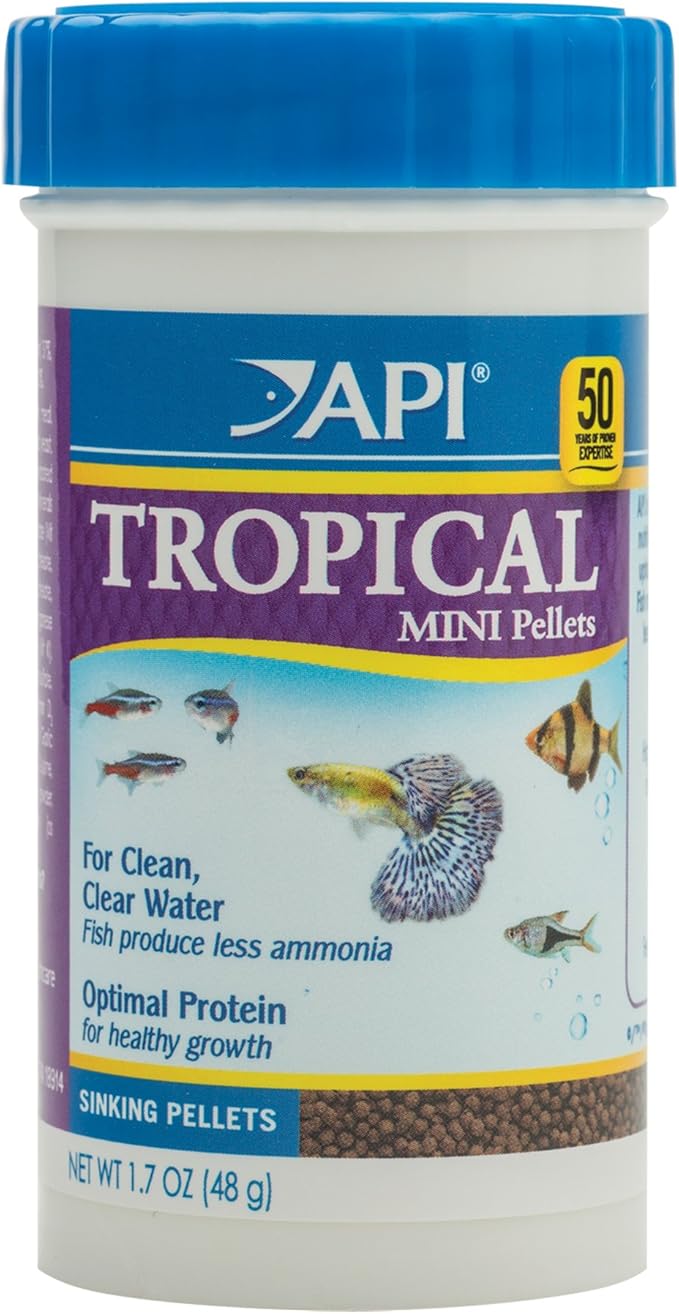 API TROPICAL MINI PELLETS Mini Sinking Pellets Fish Food 1.7-Ounce Container API