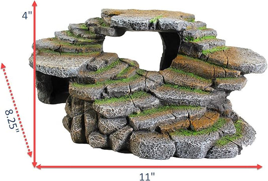 PENN-PLAX (REP183) Reptology Shale Scape Step Ledge & Cave Hideout – Decorative Resin for Aquariums & Terrariums – Great for Reptiles, Amphibians, and Fish – Large Penn-Plax
