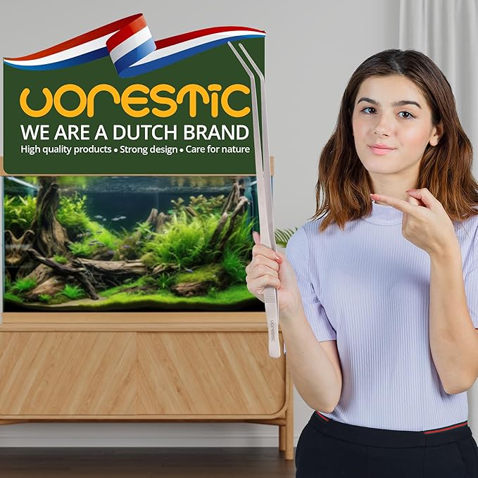 Heavy Duty Extra Long Tweezers 24 Inch, Reptile Feeding Tongs, Curved Aquarium Tweezers Extra Long, Reptile Tongs, Fish Feeding Tongs, Terrarium and Aquarium Tongs Extra Long VORESTIC