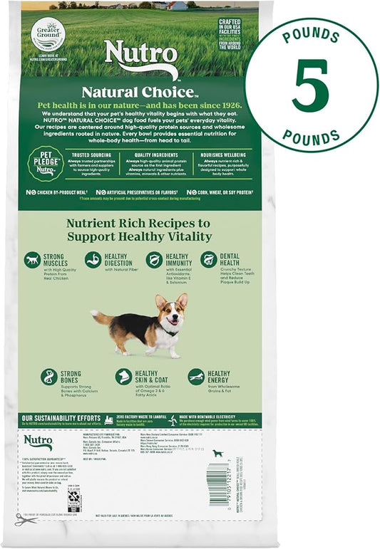 Nutro Natural Choice Adult Small Breed Dry Dog Food, Chicken and Brown Rice, 5 lbs. - PAWPICO