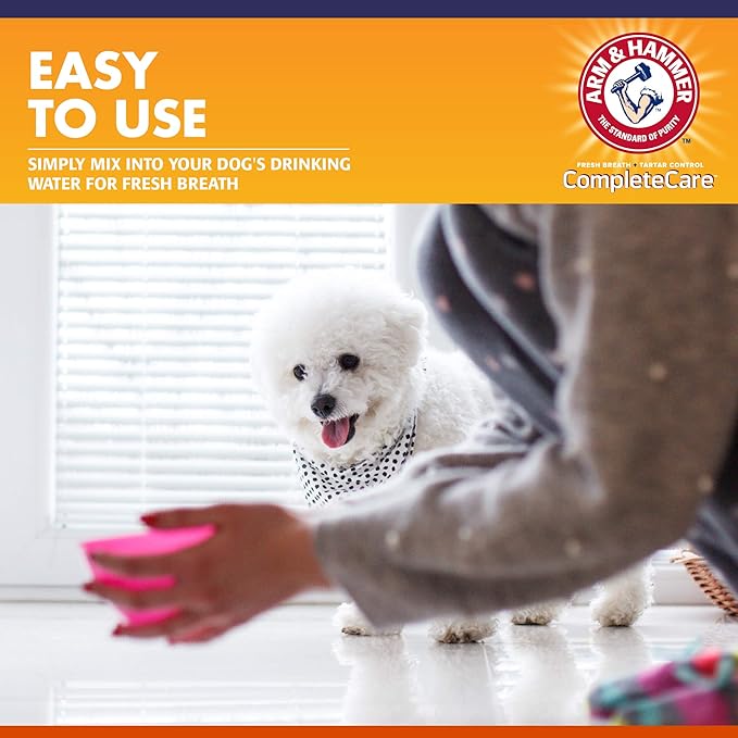 Arm & Hammer Complete Care Fresh Dental Water Additive for Dogs, 16 Fl Oz - Flavorless Dog Water Additive, Dog Mouth Wash, Dog Dental Rinse, PetWater Additive, Pets Dental Care for Bad Breath ARMHAMMER