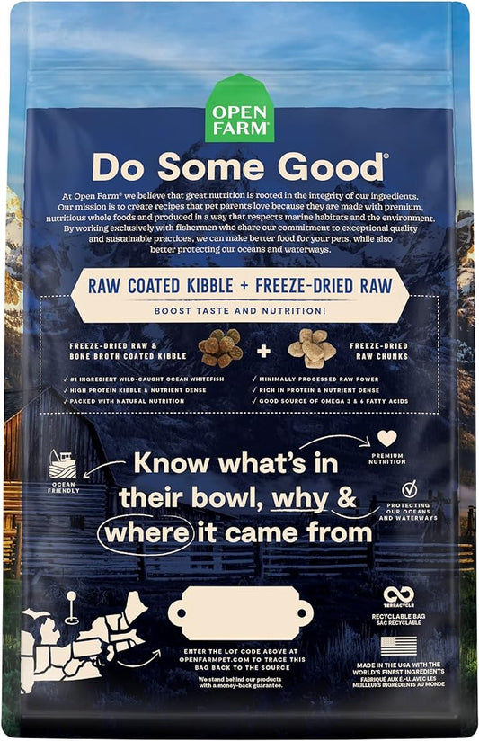 Open Farm RawMix Ancient Grains Wild-Ocean Recipe for Dogs, Includes Kibble, Bone Broth, and Freeze Dried Raw, Inspired by The Wild, Humanely Raised Protein and Non-GMO Fruits and Veggies, 3.5 lb - PAWPICO