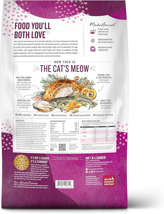 The Honest Kitchen Whole Food Clusters Grain Free Chicken & Fish Dry Cat Food, 10 lb Bag - PAWPICO