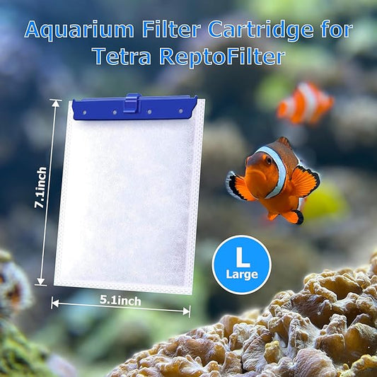 【Assembled】Renami Large Filter Cartridge Replacement for Tetra Whisper Bio-Bag Filters Cartridges Large, Disposable Filter Cartridges for Tetra ReptoFilter Cartridges Aquariums - 18 Pack Renami