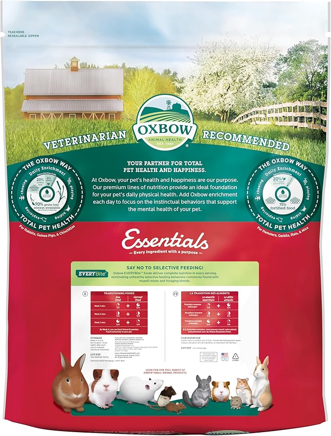 Oxbow Essentials Hamster Food and Gerbil Food - All Natural Hamster and Gerbil Food - 15 lb. OxbowAnimalHealth