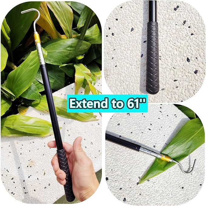 61" Snake Hook Reptile Catcher Stick Pole, Snake Handling Tool kit for Rattlesnakes Python Copperhead Removal Catching Bytcew