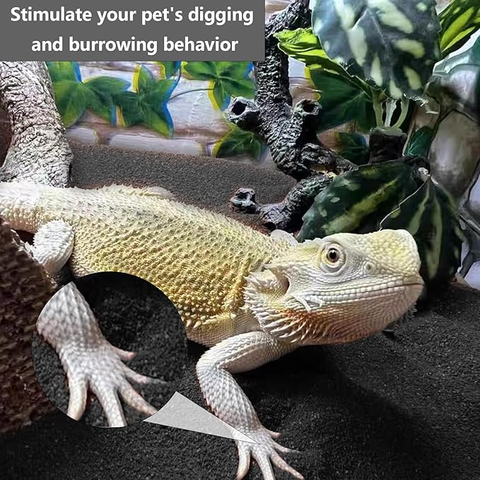 BNOSDM Reptile Sand Bearded Dragons Substrate Sands Lizard Terrarium Bedding Desert Blend for Snakes Geckos Chameleon Tortoise Frogs Scorpion Invertebrates Amphibian(Black) BNOSDM
